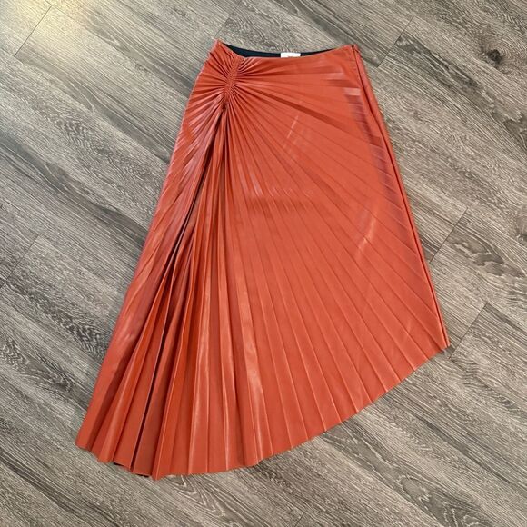 A.L.C. Dresses & Skirts - A.L.C. Tracy Asymmetric Pleated Vegan Leather Skirt